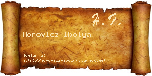 Horovicz Ibolya névjegykártya